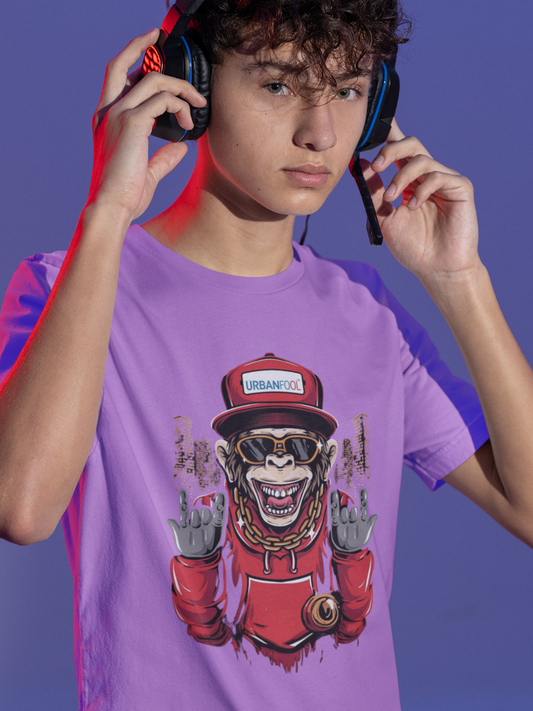 Urbanfool Monkey Men Lavender Oversized T-Shirt